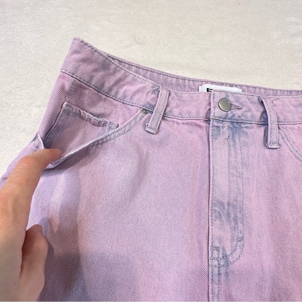 NWT RSQ Pink Acid Wash High Rise Denim Shorts - Picture 6 of 16